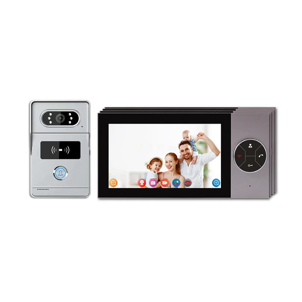 

7 Inch1080P TUYA Wifi Video Doorbell System Doorphone Door RFID Unlock Camera 7 inch Touch Screen Video Intercom Access Control