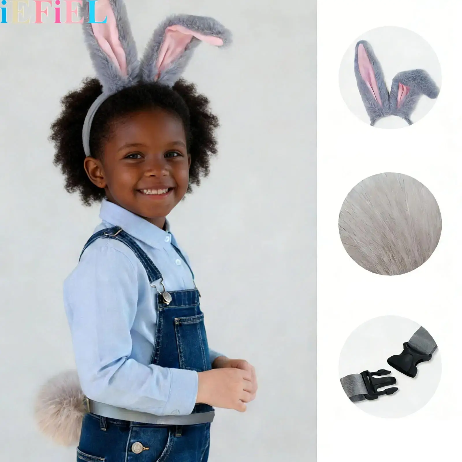 

Bunny Ears Headband Easter Ears for Halloween Costumes Accessories Furry Rabbit Ears Cosplay Bunny Ears And Tail