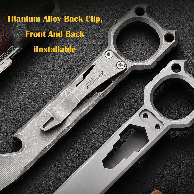 Multi-function Titanium Alloy Crowbar Bottle Opener Hexagon Wrench Outdoor Survival Self Defense Tools Multifunction Camping Gea