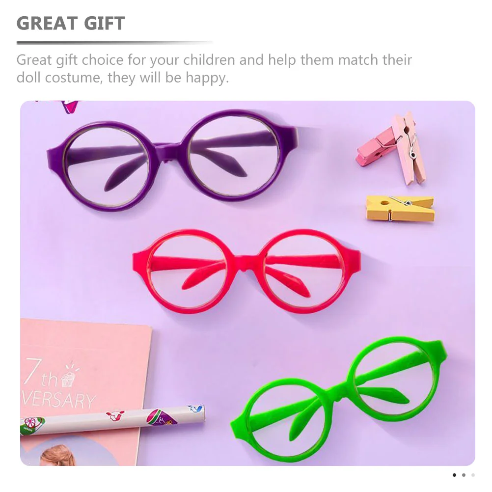 3 Pcs Glasses Sunglasses Girls Toys Fashion Miniature Props Plastic Eyeglasses Decors Baby for