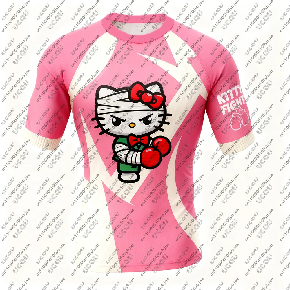 2026 الرجال الفتيان الاطفال فتاة القتال تي شيرت علوي تنفس التجفيف السريع الملاكمة رياضة مرحبا كيتي جيو جيتسو القتال طفح الحرس BJJ MMA