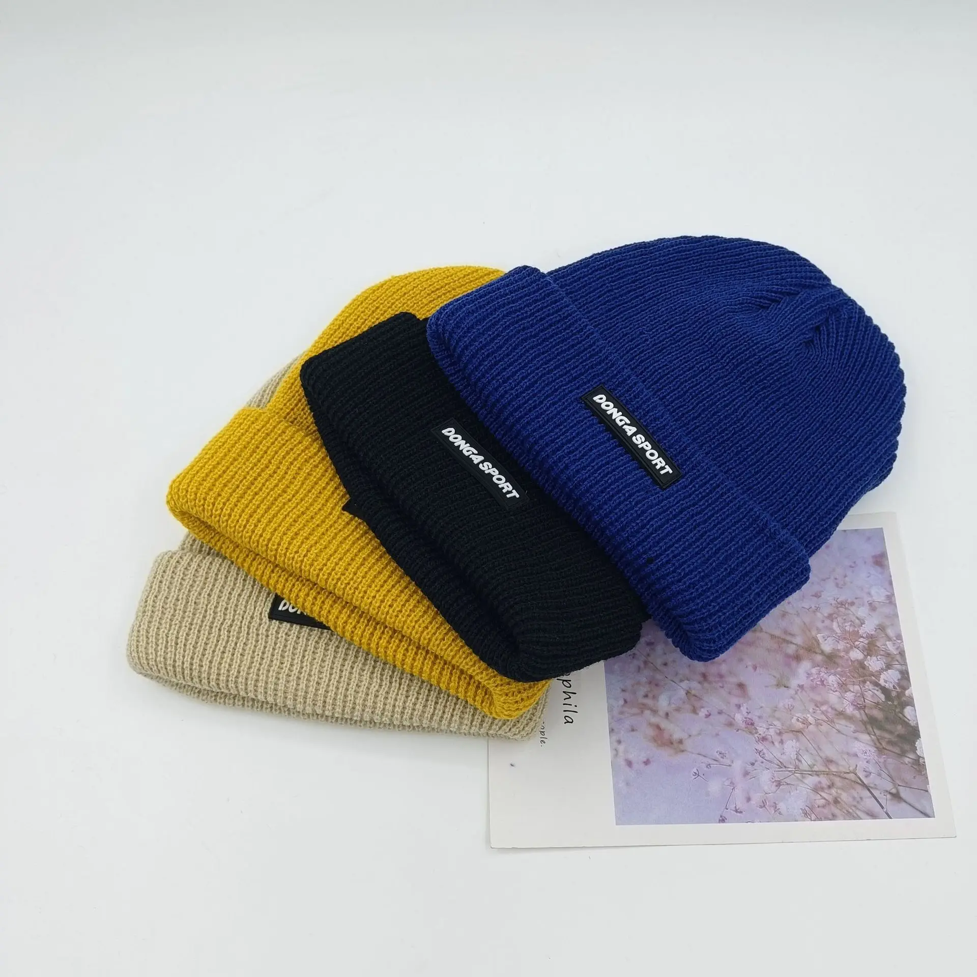 Neue Strickmütze, Strickmütze, dick und warm, für Paare im Herbst und Winter, Hip Hop, trendige Mütze, Unisex – Detail 2