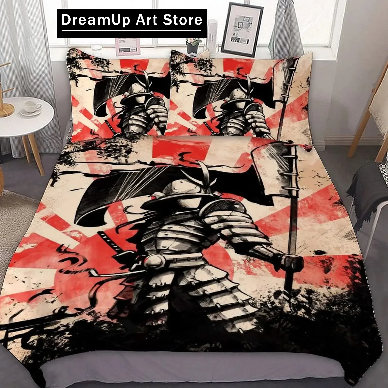 Tokyo Samurai Asian Japanese Bushido Culture Bedding Set Boys Girls Twin Queen Size Duvet Cover Pillowcase Bed Kids Adult