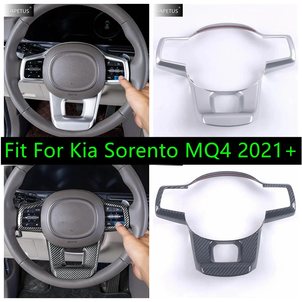 

Auto Steering Wheel Button Frame Decor Cover Trim Fit For Kia Sorento MQ4 2021 - 2024 Matte / Carbon Fiber Interior Accessories