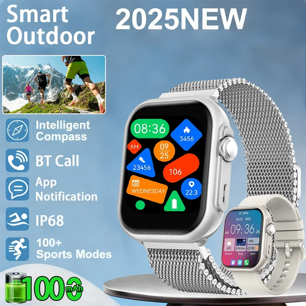 

Мужские умные часы (Answer/циферблат), новейшие умные часы со сверхдлительным сроком службы батареи на 1000 мАч, 100 спортивных режимов, спортивные часы