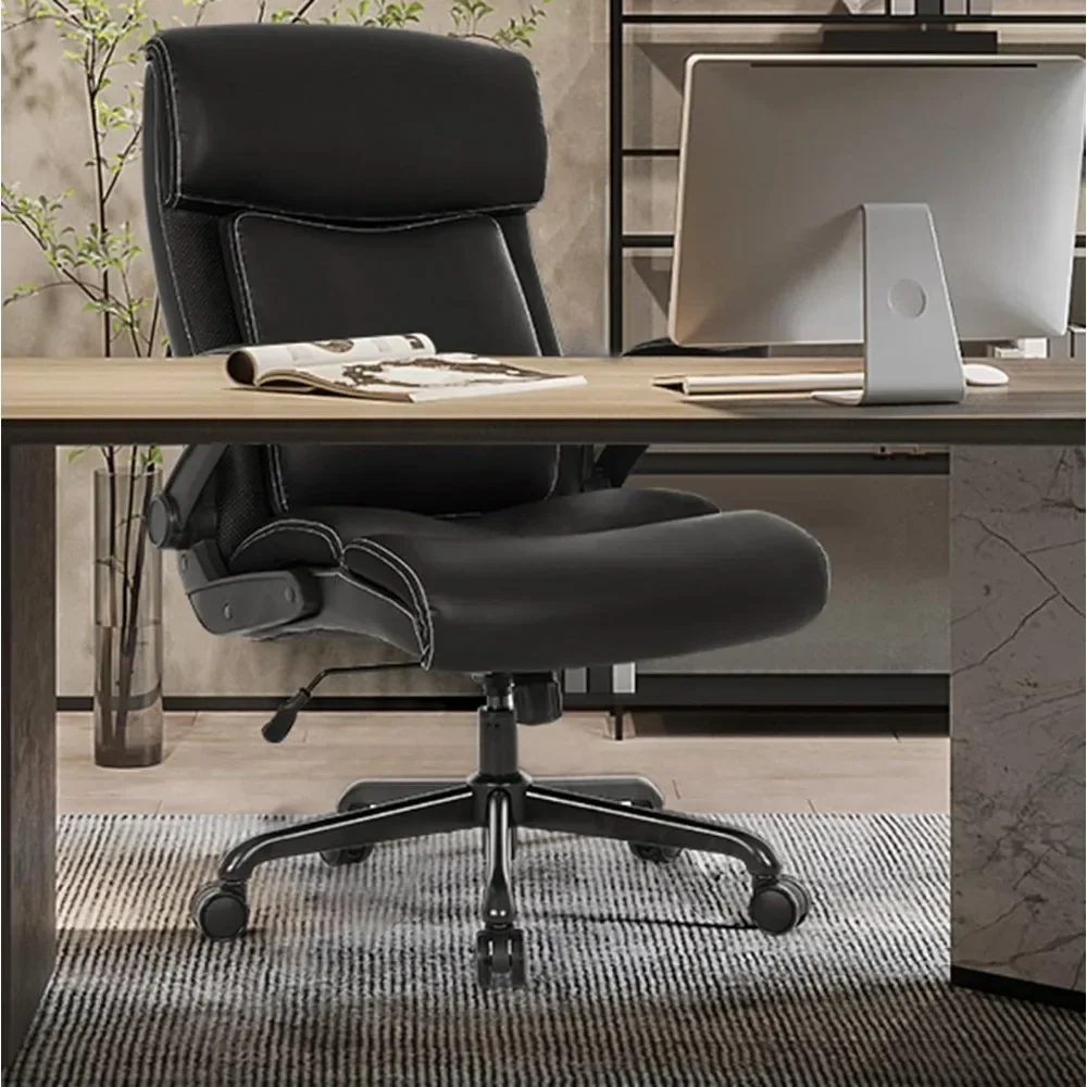 Chaise de Bureau Ergonomique en Cuir à Dossier Haut, Grande et Haute, 500 Artériel, pour RapPeople