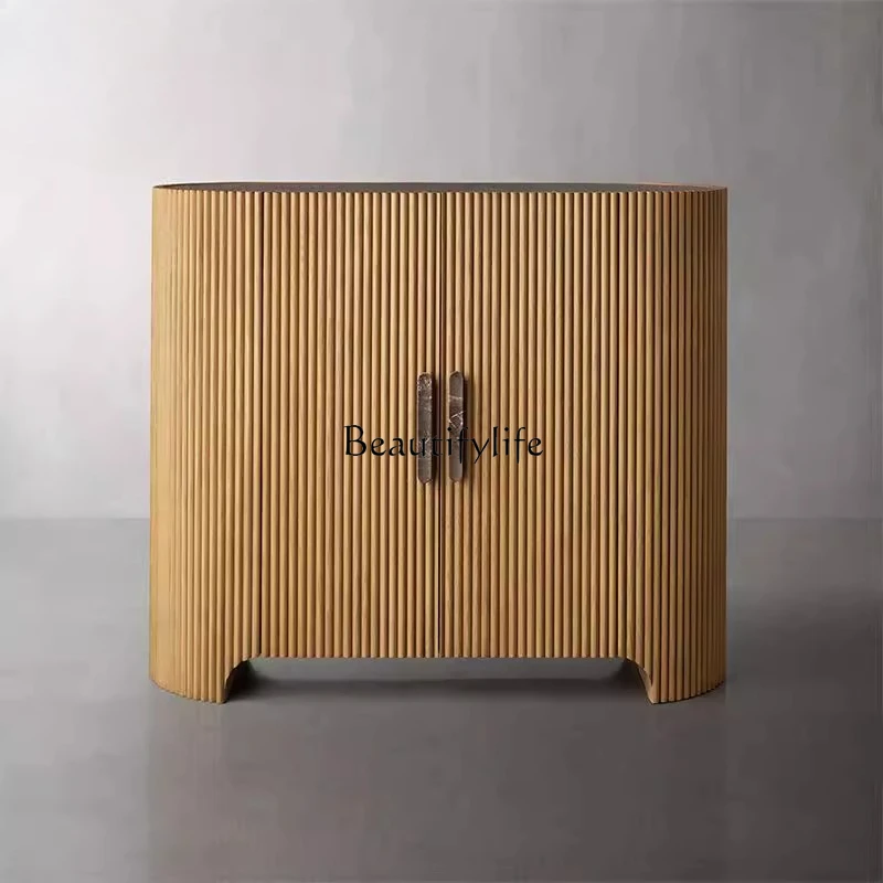 

American rural solid wood wall storage shoe cabinet modern light luxury storage decorative cabinet