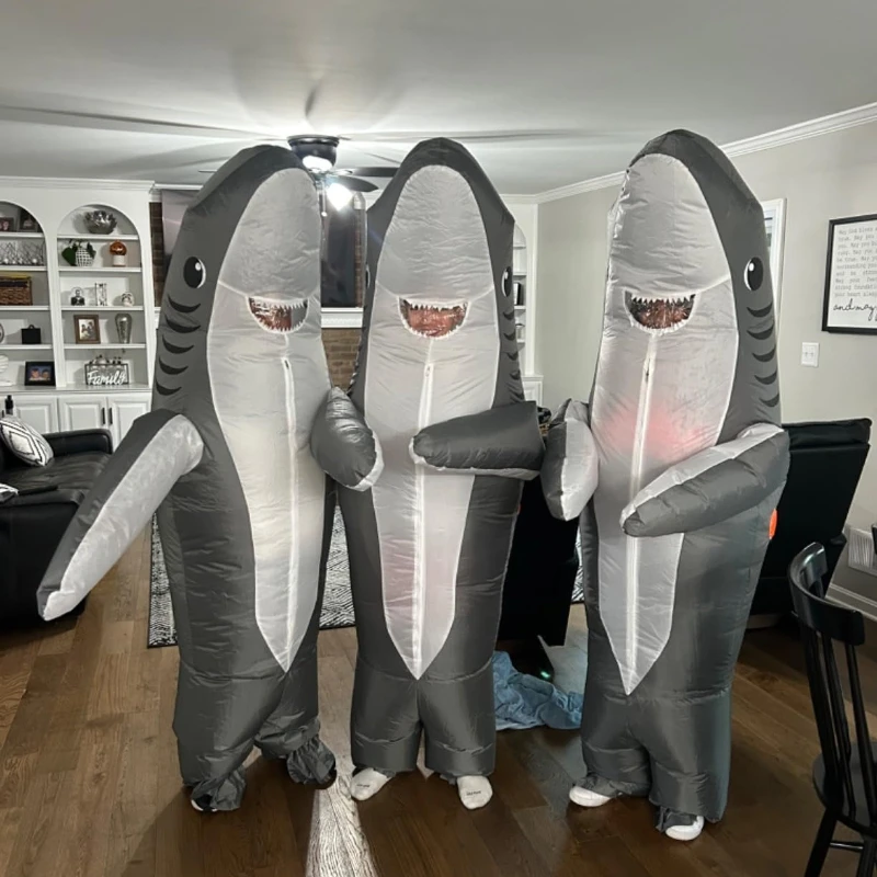 

Надувной костюм акулы, забавный надувной костюм акулы, плотное боди для маскарада, Хэллоуина, карнавала, вечеринки, необычный надувной костюм