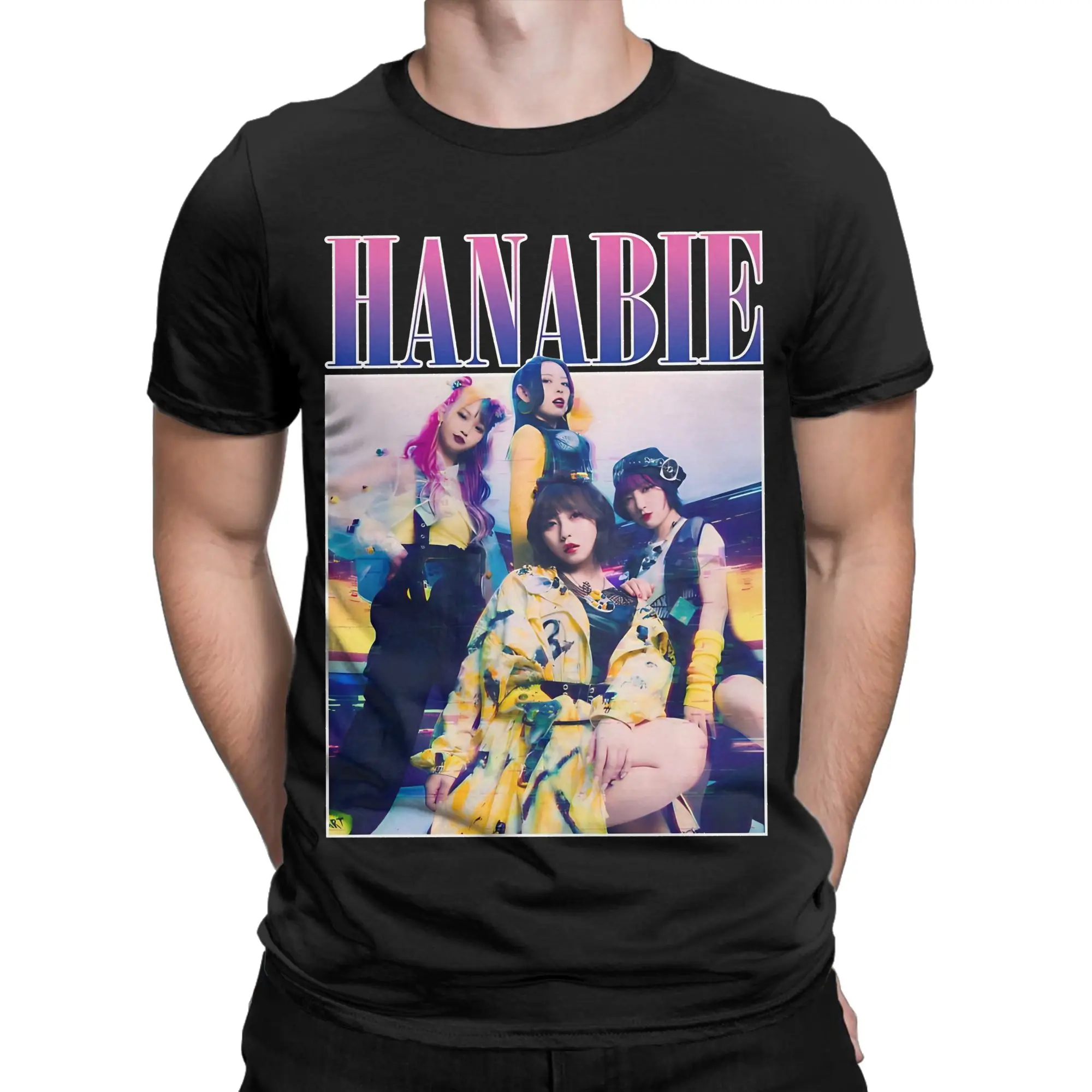 HANABIE BAND Essential Shirt purple Funny Graphic 100% Cotton T-Shirt Hanabie Tees Tops For Men