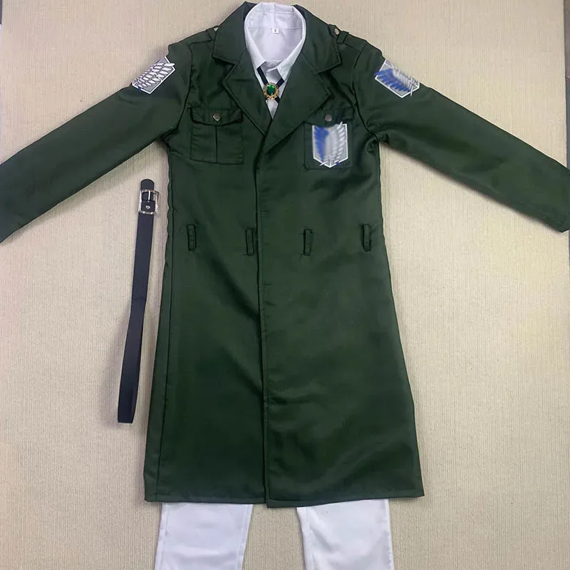 Shingeki No Kyojin Freedom Legion Green Cloak Cosplay Cape مع قلادة لمحبي الرسوم المتحركة