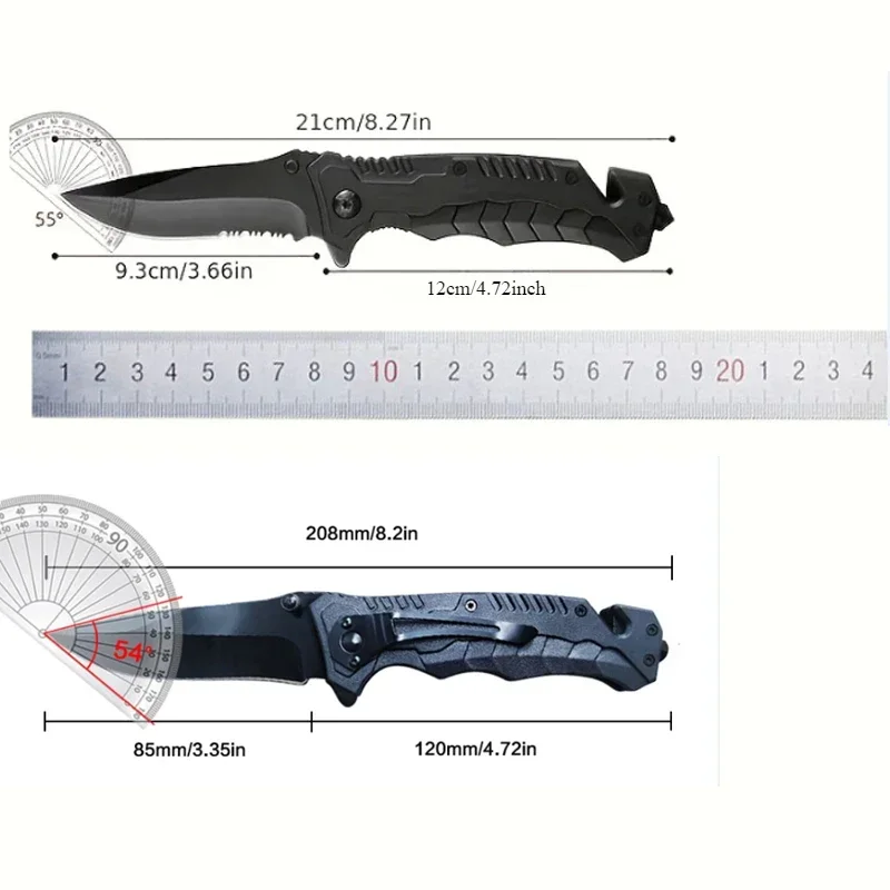 Portable Folding Knife with Plastic Handle, Stainless Steel Blade, Outdoor Travel Camping Survival Tool Without Lock Buckle