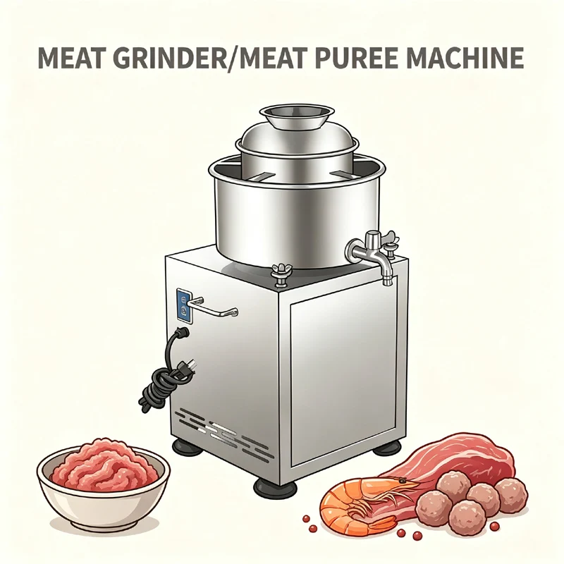Food Grade Meat Slurry Machine Stainless Steel Commercial Grinder Make Meat Balls Ham Sausage Durian Pulp Taro
