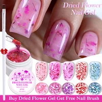 LILYCUTE-esmalte de uñas en Gel de flores secas, 8ml, Hada de las flores naturales, Gel para decoración de uñas, pintura LED UV, barnices para manicura de uñas