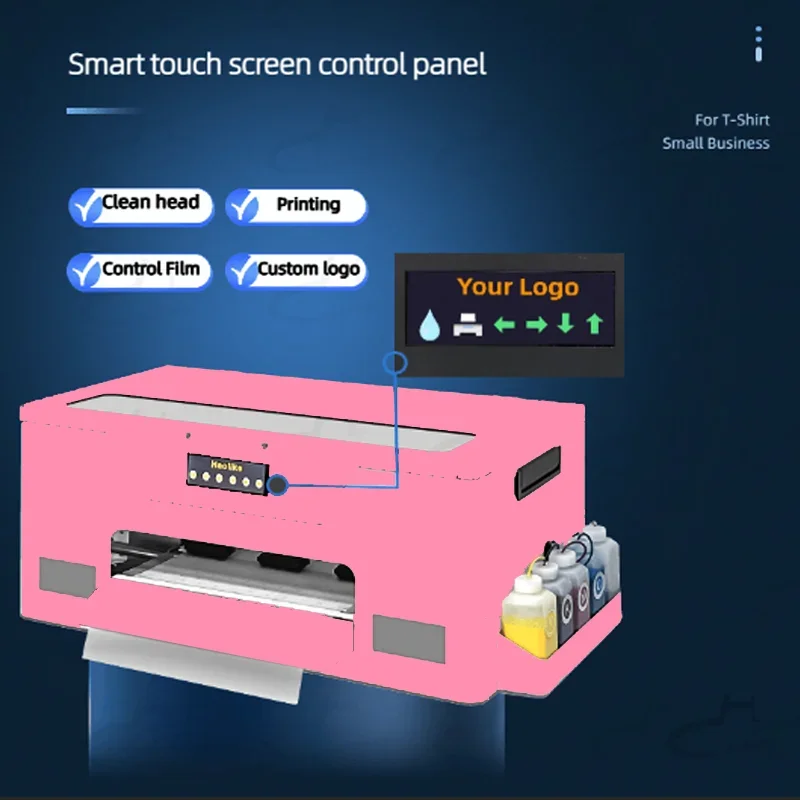 2024 Impressora digital rosa A3 DTF XP600 Pet Film 13 polegadas Impressora Dtf com forno rosa para qualquer têxtil