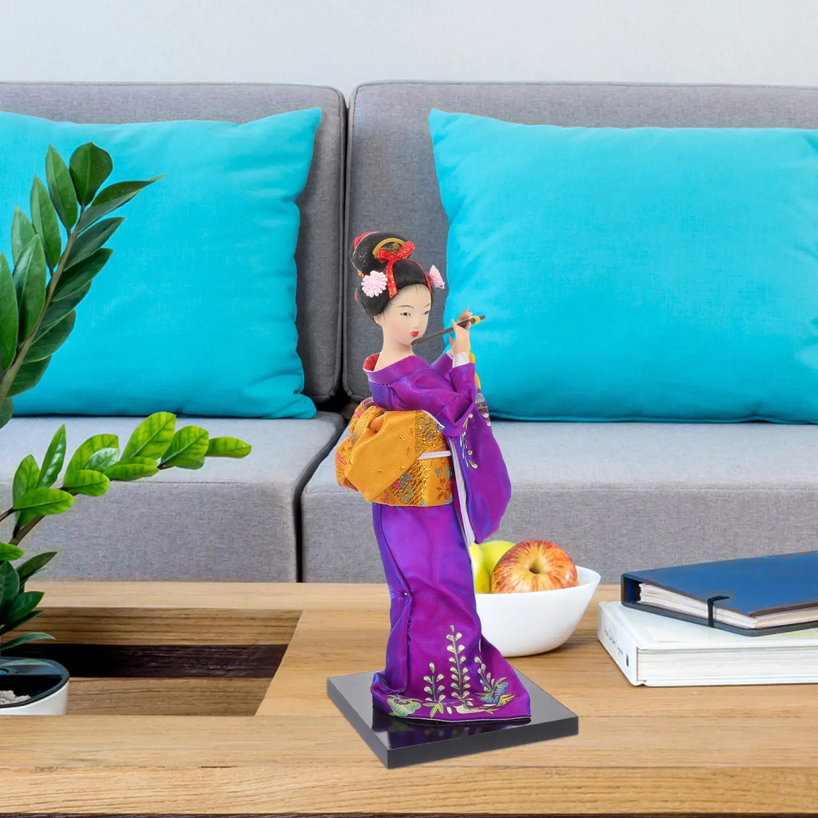 1Pcs Decorative Japanese Figurines Ornament Lightweight Eco-friendly Kimono Style Craft Living Room Humanoid