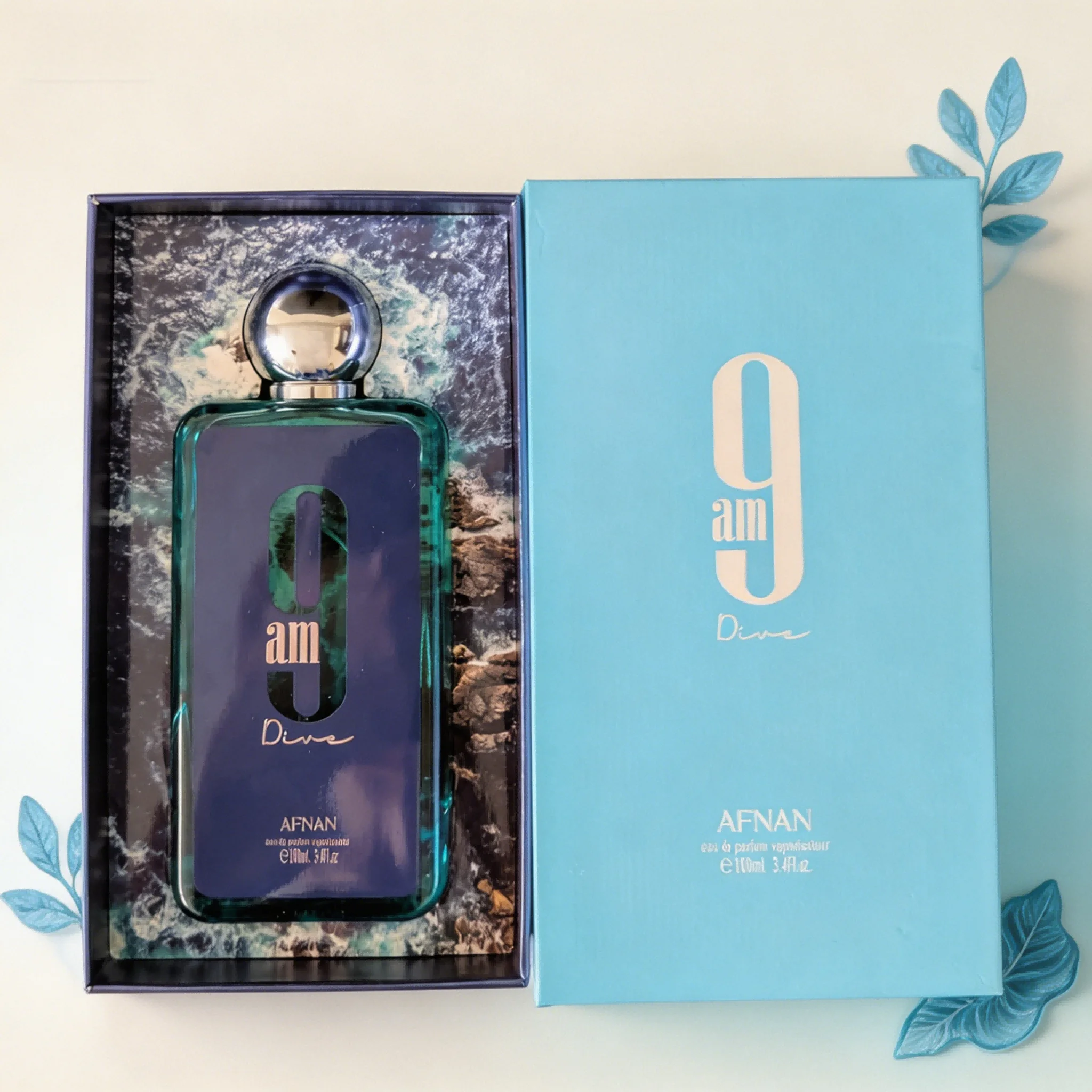 

Afnan 9am Dive Men's EDP 3.4oz, Fresh Herbal & Aquatic Fragrance, Energizing All-Day Wear Scent