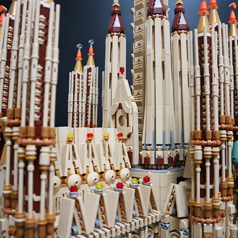 Bloques de construcción Moc modelo Street View España Sagrada Familia tecnología bloques modulares regalos juguetes de Navidad juegos DIY montaje