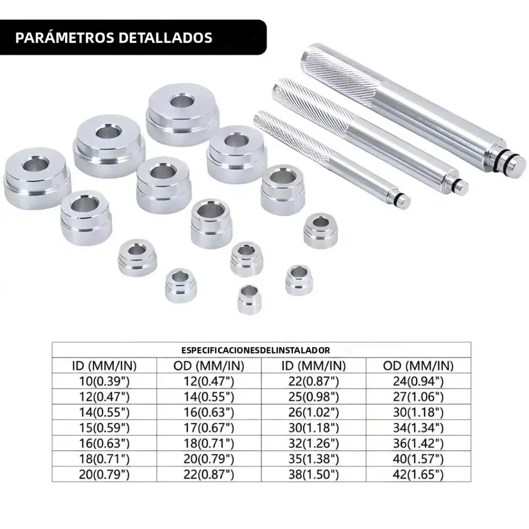17Pcs Universal Wheel Bearing Race & Seal Driver Set Aluminum Alloy Bushing Installation Press Tool Kit for Cars Motorcycles