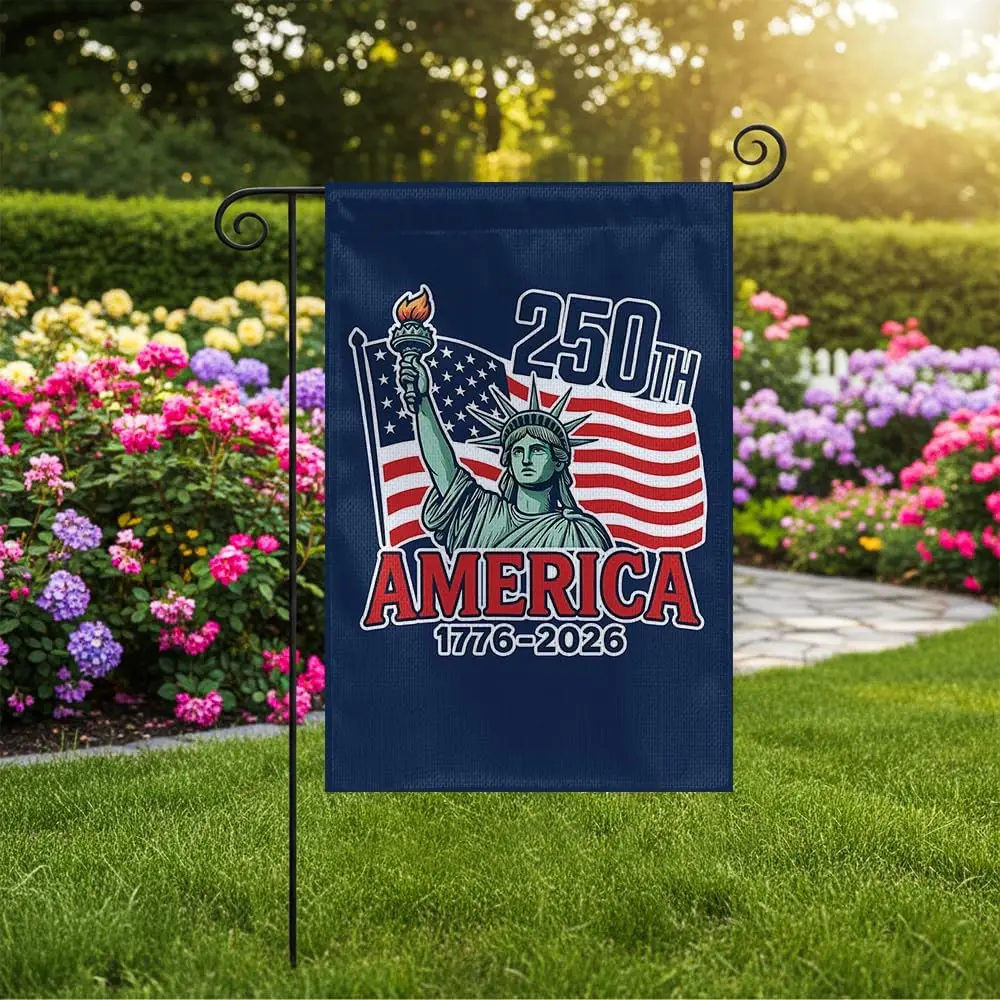 GADINO American 250 Garden Flag 12 x 18 Inch, USA 250th Anniversary Patriotic Garden Flag with Statue of Liberty, 1776–2026, IIC