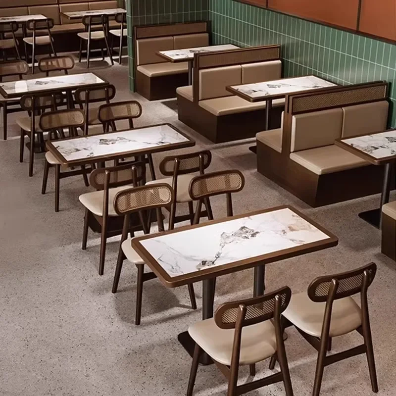 American Cafe Table and Chair Combination South East Asia Noodle House Tea House Card Seat Sofa