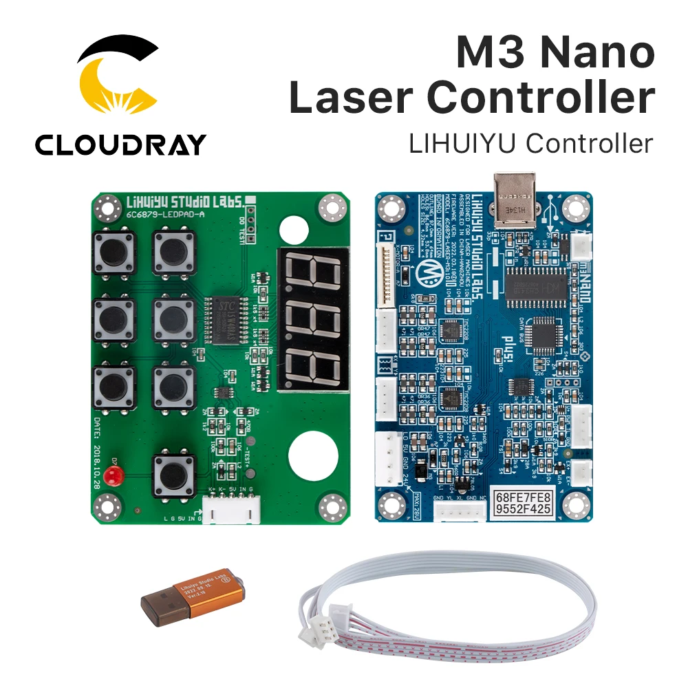 Cloudray LIHUIYU M3 Nano Laser Controller Mother Main Board + Control Panel + Dongle B System Engraver Cutter DIY 3020 3040 K40