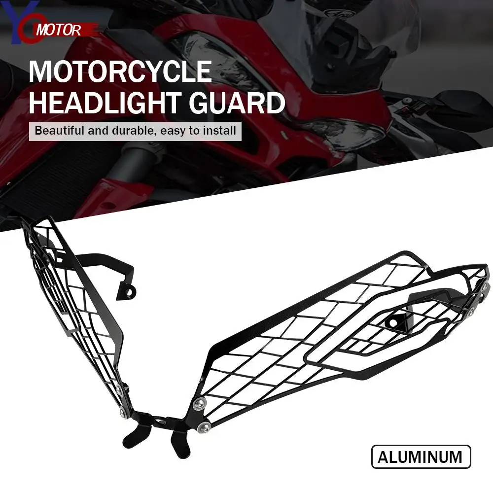 

Motorcycle Accessories Headlight Protector Cover Grill For Ducati Multistrada 950 1200 1260 2017 2018 2019 2020 2021 CNCAluminum