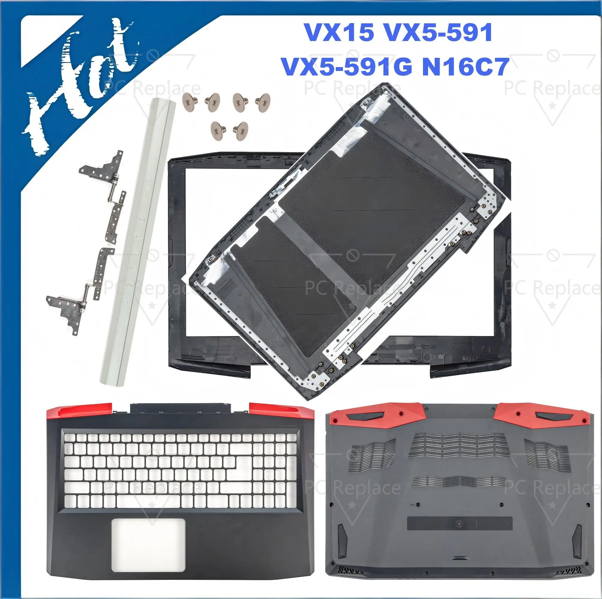 

laptop case For VX15 VX5-591 VX5-591G N16C7 LCD back cover front bezel upper bottom case replacement 15.6inch