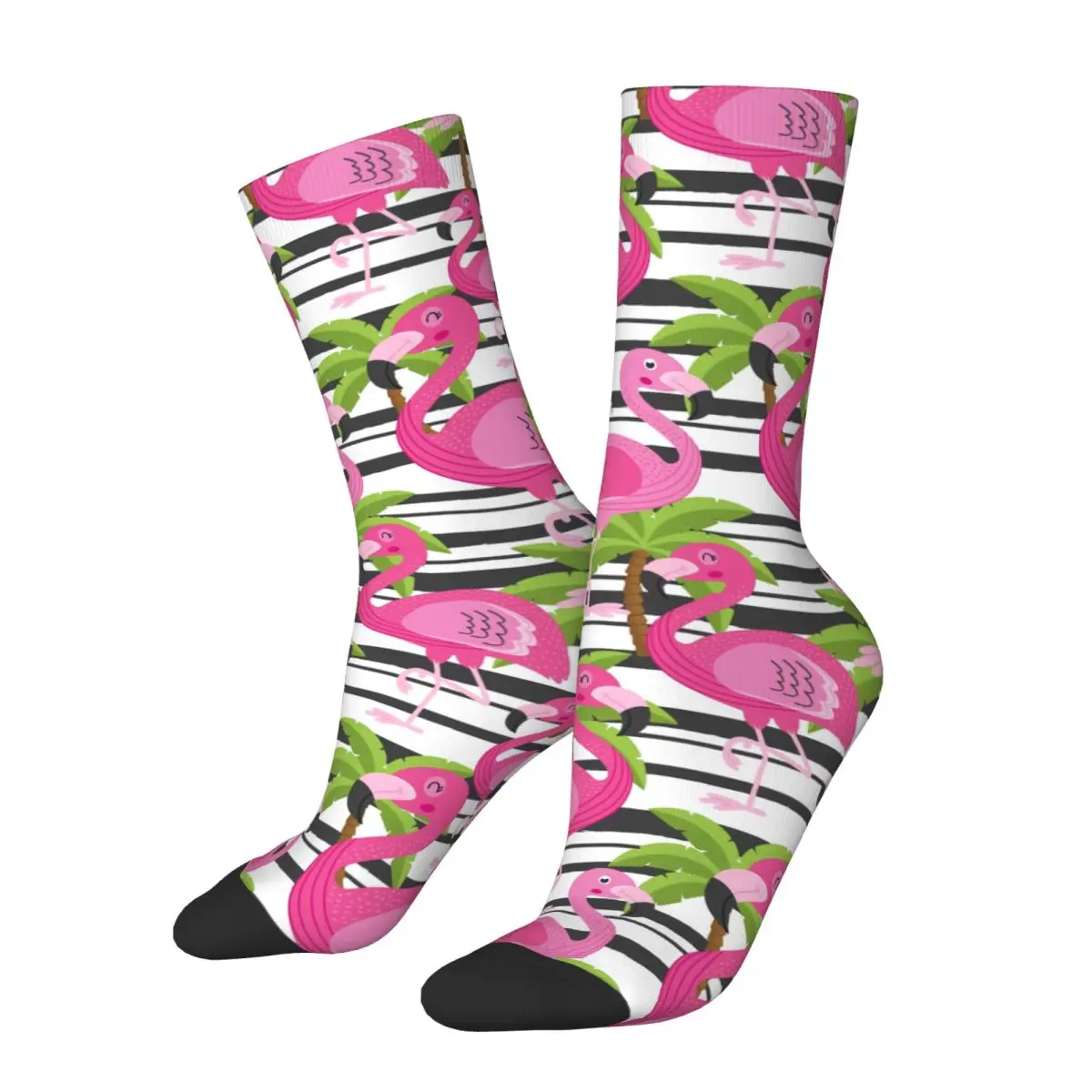 Vintage A Bird The Color Of Fire Crazy Men's compression Socks Unisex Funny And Lovely Pink Flamingo Beautiful Street Crew Sock