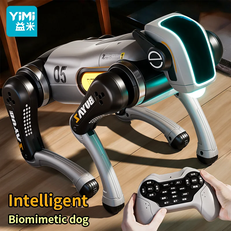 Perro Robot RC Stunt Car Toys 2,4 GHZ RC coche detección de gestos coche de Control remoto con ruedas Mecanum, ojos LED