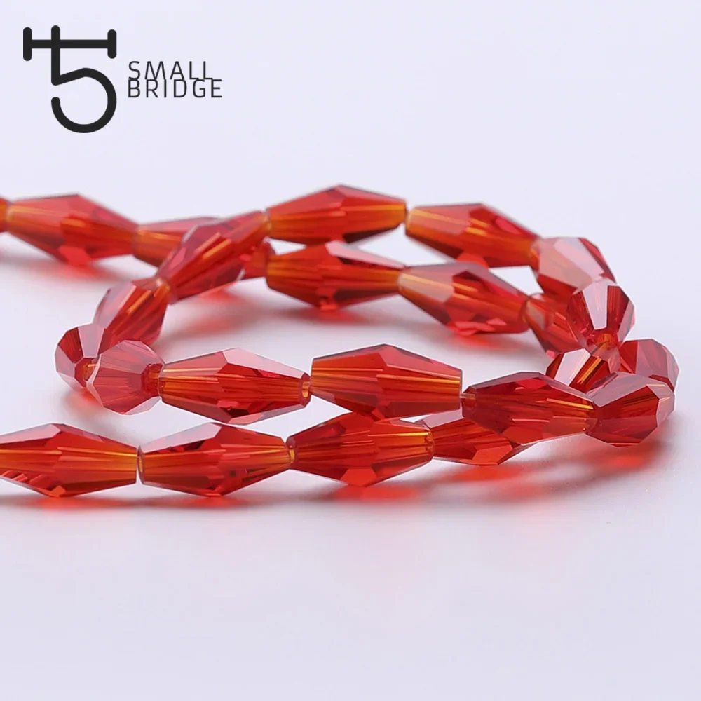 6*12 Czech Long Bicone Glass Beads For Jewelry Making Diy Accessories  Loose Red Crystal Faceted Beads Z702