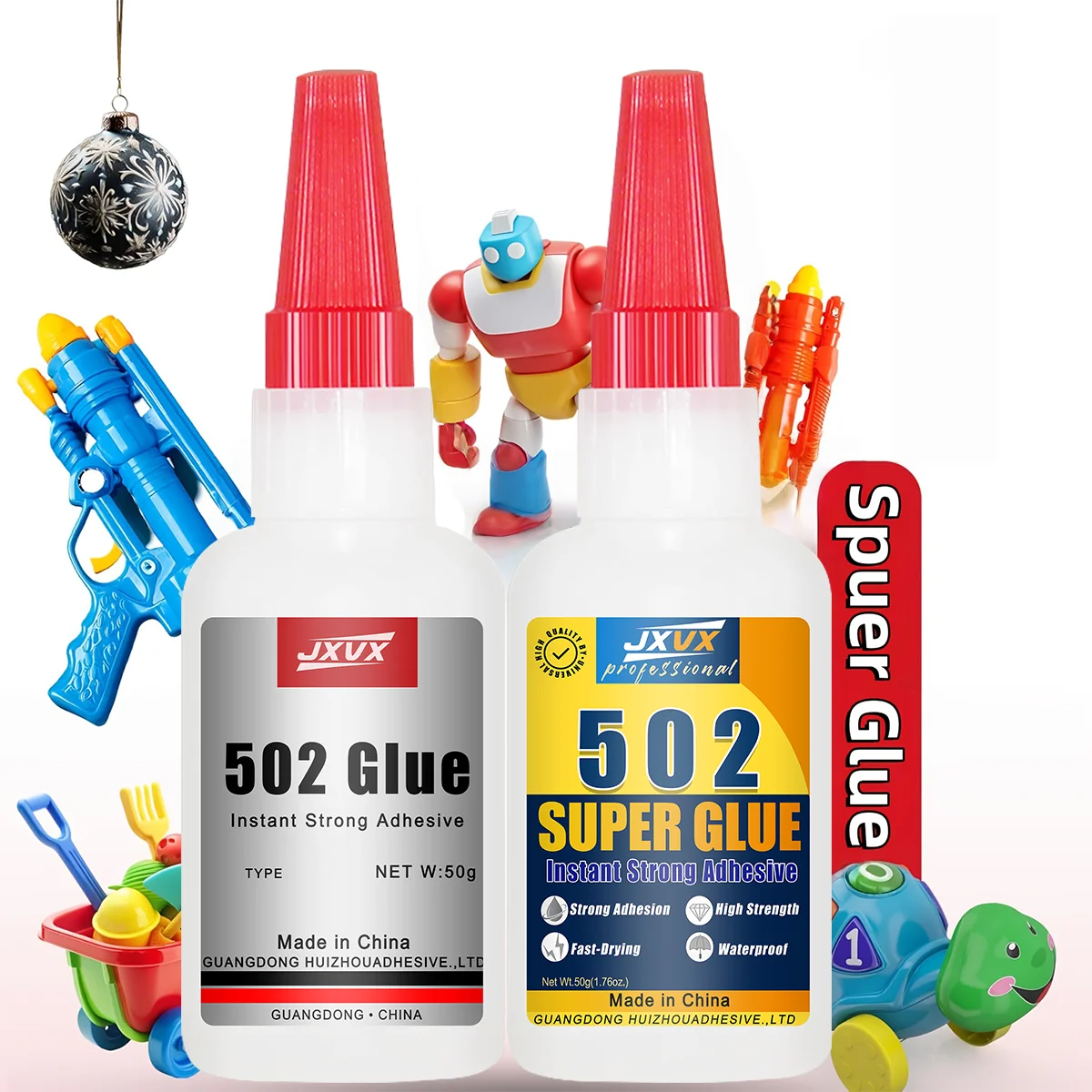 

502 Super Glue Cyanoacrylate Adhesive Super Glue For shoe, DIY furniture, toy assembly and repair Bonds metal, plastic, glass, gemstones, wood, rubber 5-pack