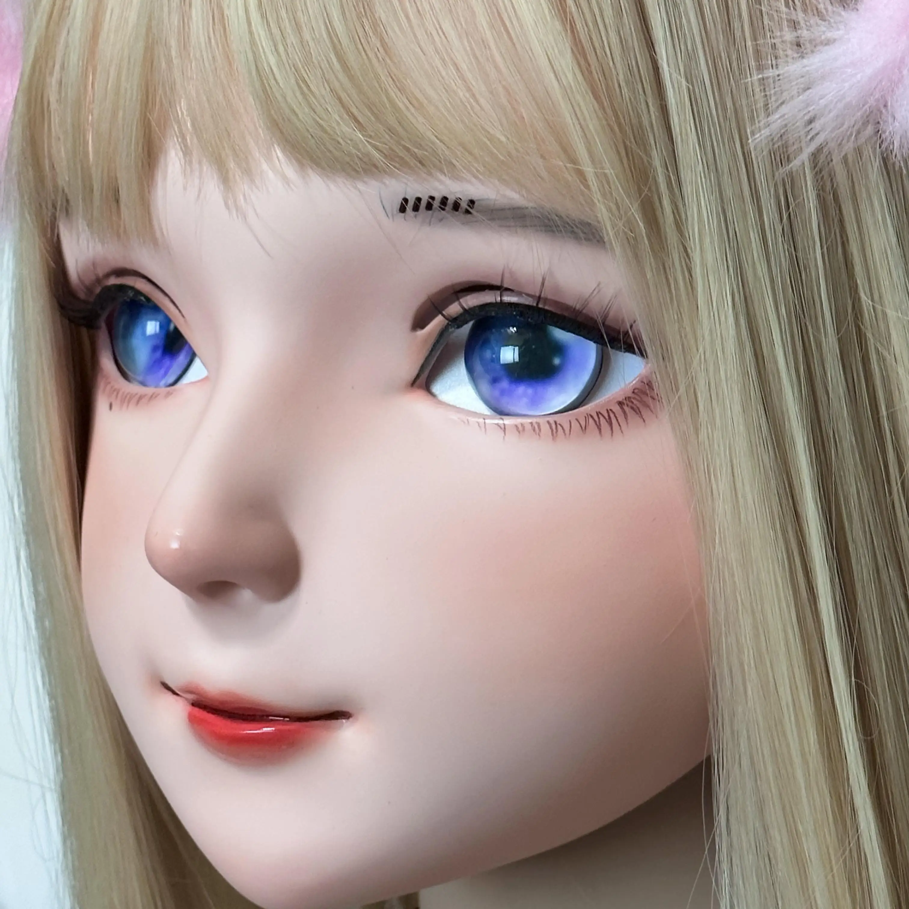 Customize Character Female/Girl Resin Kig Full Head With Lock Anime Cosplay Japanese Anime Kigurumi Mask