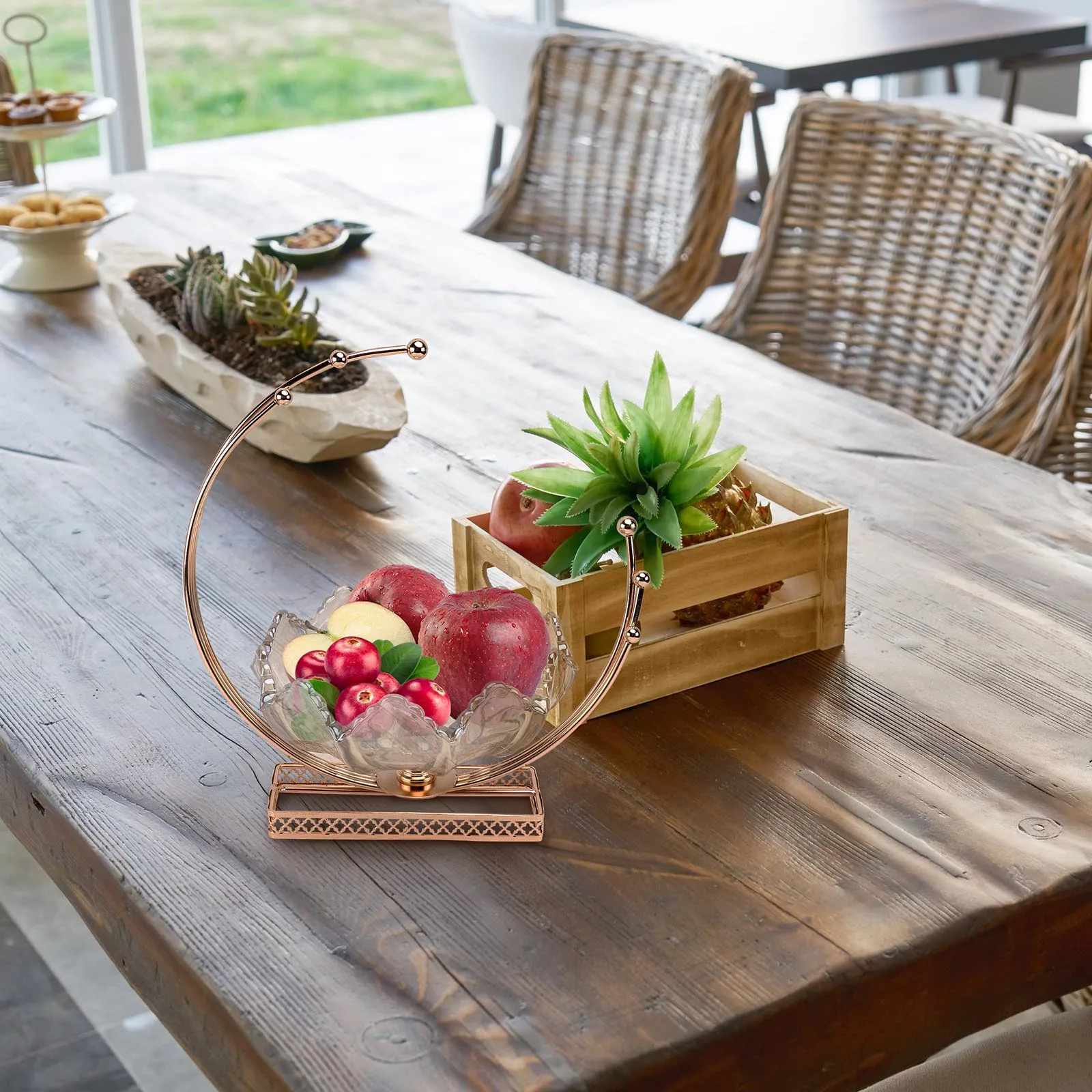 

1Pcs Simple Nordic Fruit Tray Iron Glass Snack Holder Home Kitchen Tabletop Storage Tray Practical Decorative Container