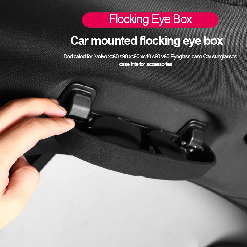 FOR Volvo xc60 s90 xc90 xc40 s60 v60 Eyeglasses case Car sunglasses case flocking interior accessories