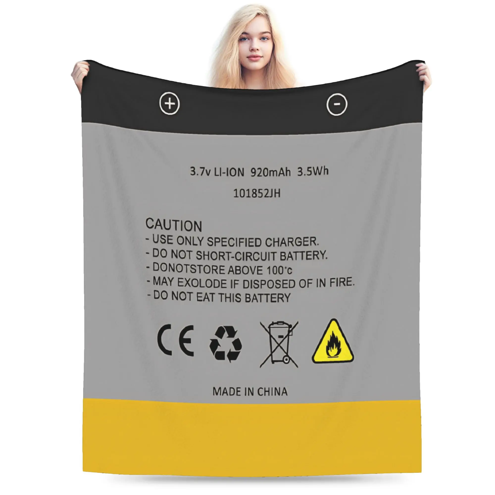 Inflatable Battery Blanket Girls  Flannel Throw Blanket For Home Decor Warm Cozy Custom Quality Bedspread Gift
