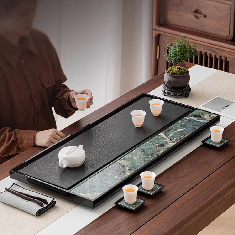 

Drainage Kitchen Tea Tray Serving Luxury Marble Table Office Drip Chinese Tea Tray Afeteria Snack Plateau Home Decorationgs