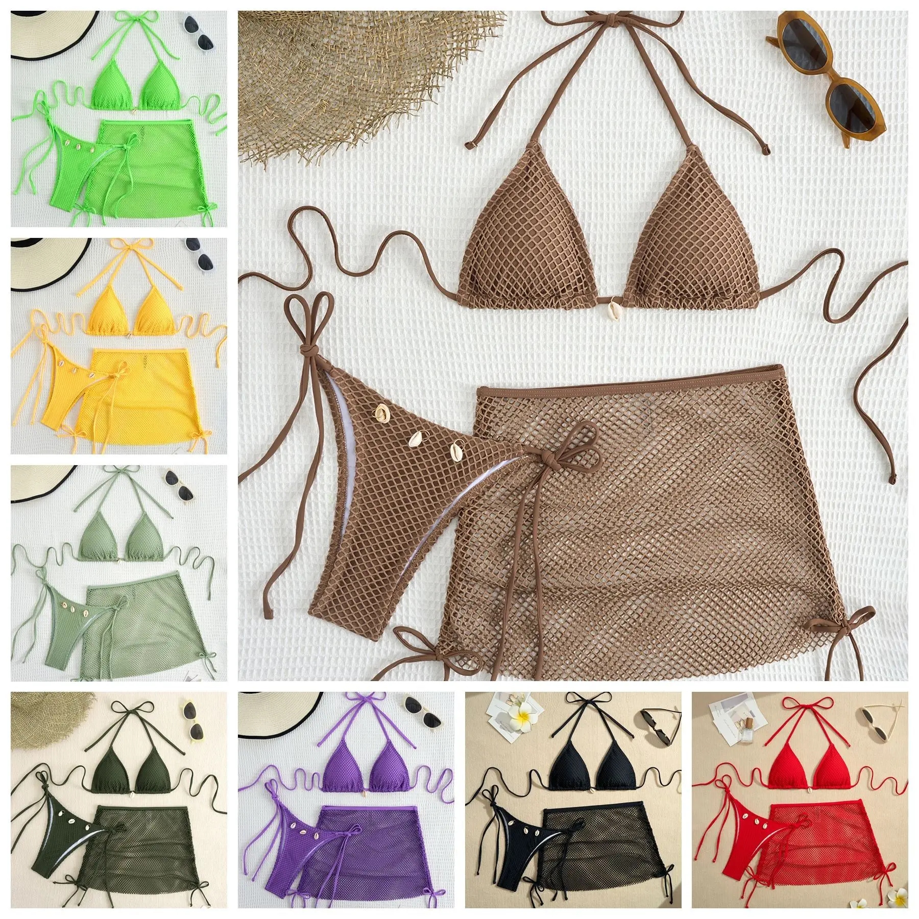 

Bikini Three Piece Split Bathing Suit Women 2025 Girl Fashion Summer Beach Swimsuit