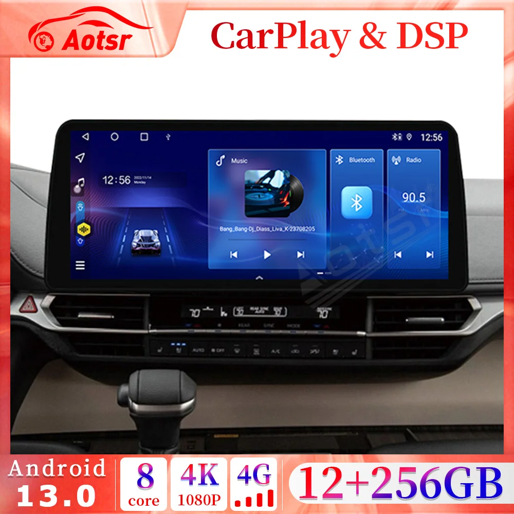 

Автомагнитола Carplay для Toyota Sienna, экран 12,3 дюйма, 12 + 256 ГБ, Android 2020, 2DIN, GPS, Wi-Fi, DVD, стерео