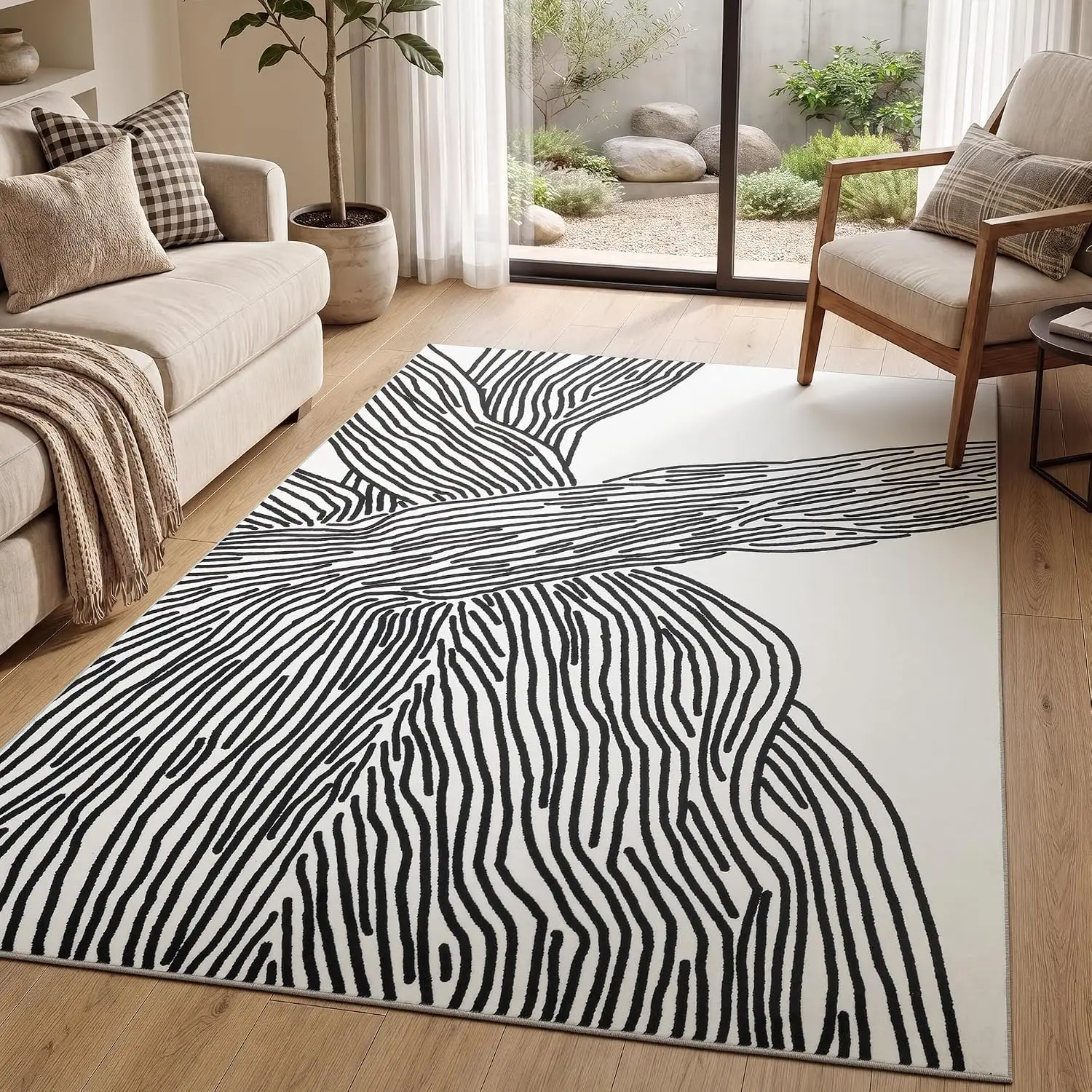 Large Durable Faux Zebrahide Area Carpet  Premium Zebra Print Rug Animal Zebra Hide Floor Mat Lounge Office Apartment Indoor