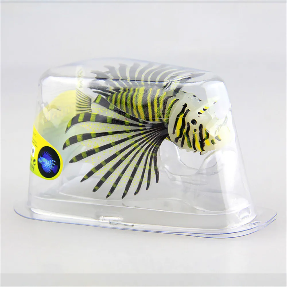 Artificial Lionfish Fish Tank Underwater Glow In Dark Fake Fish Decoration Aquarium Ornament