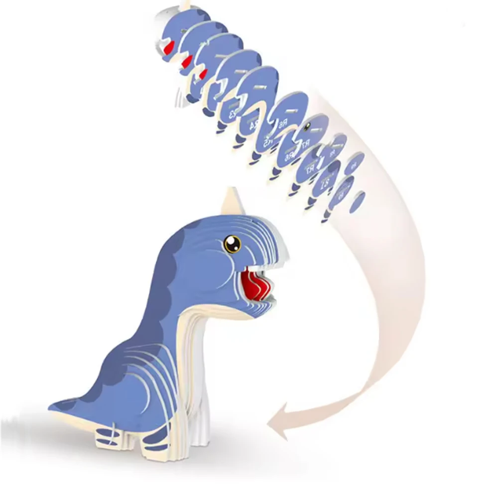 Animal Theme 3D Puzzle Cardboard DIY Craft Set for Children Adventure Toy Fun Gift