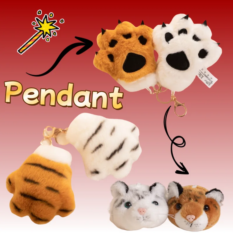 New Cute Tiger Plush Keychain Pendant Mini Tiger Head Cute Cartoon Tiger Plush Toy Key Bag Decor Gift For Kids Adults