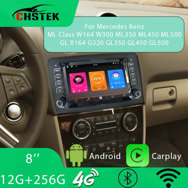 CHSTEK Carplay Android For Mercedes Benz ML Class W164 W300 ML350 ML450 ML500 GL X164 G320 GL350 GL450 GL500 Car Radio WIFI 4G