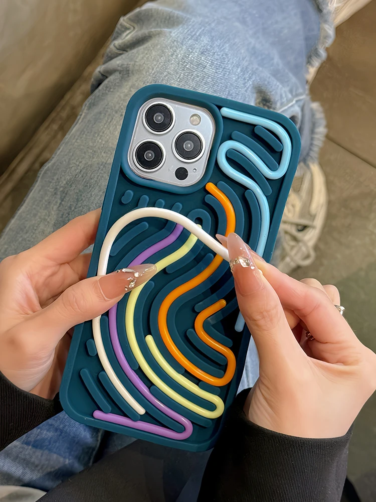 Funny Sensory Activity Board Silicone Decompression Phone Case For iPhone 16 15 14 13 12 11 17 Pro Max Soft Back Cover