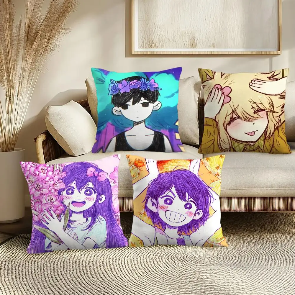 

Чехол для подушки GAME O-omori, мягкий коротковорсовый плюш, гладкая уютная текстура, эстетичный чехол для подушки, декор для дома