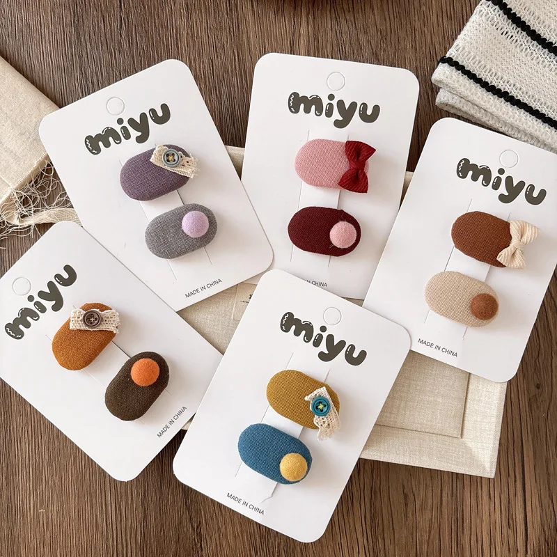 Детские заколки для волос, мини-защелки, 2 шт., цвет омбре, маленький размер, нескользящие держатели с бахромой для маленьких девочек, милые корейские