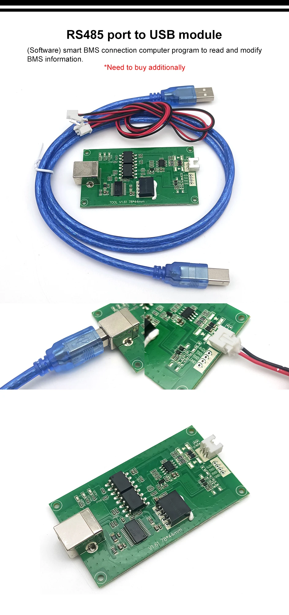 Moduł Qucc RS485 do inteligentnego bms z portem UART RS485