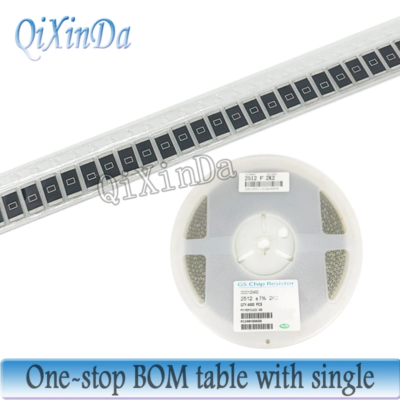 4000PCS/LOT 2512 SMD Chip resistors 1% 0.1R 0.25R 0.43R 1R 3.6R 15R 24R 120R 3.3K 10K 47K 68K 100K 390K 470K 680K 1M 4.7M 1W