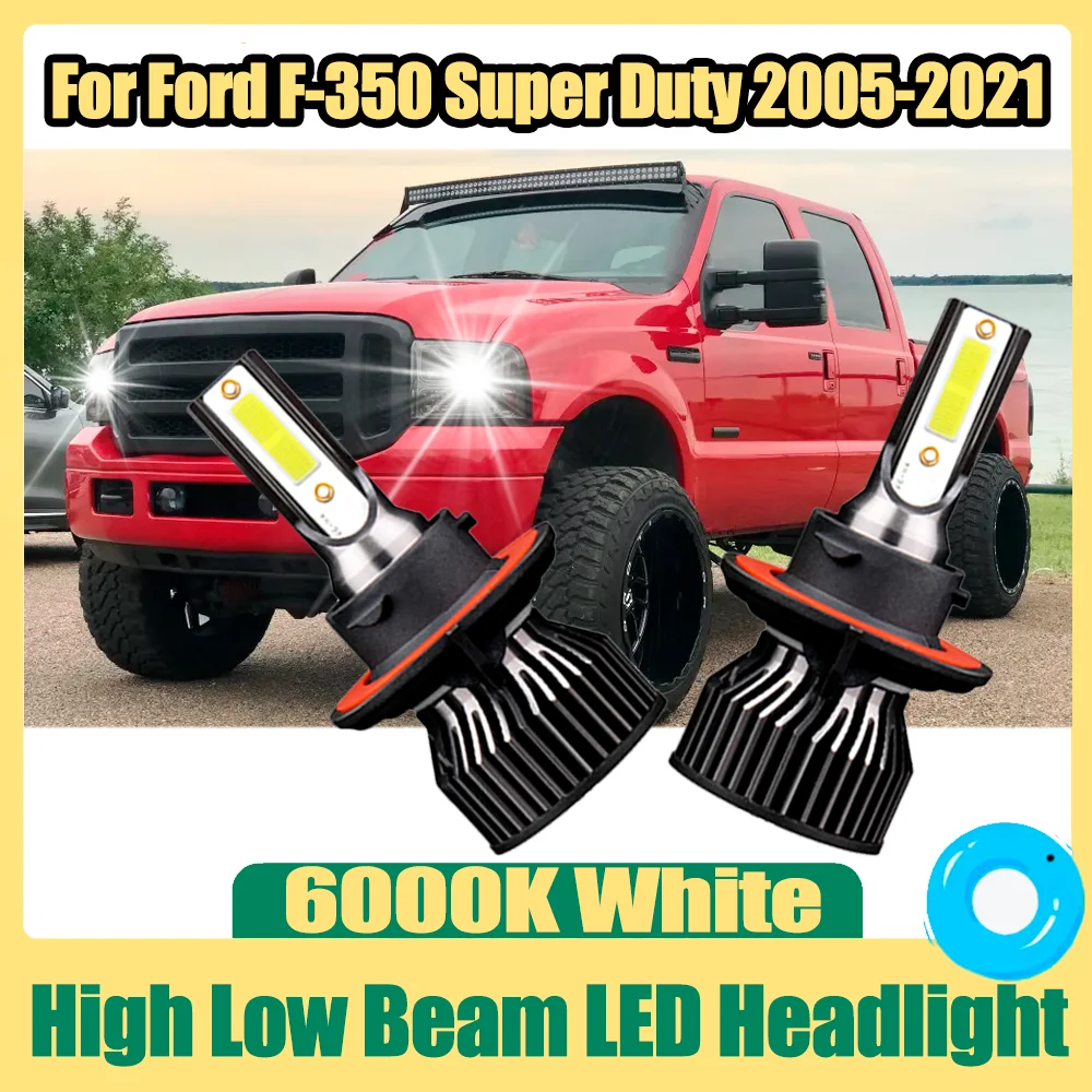 

2 шт. светодиодные лампы Canbus 6000K Super White 120W Turbo 20000LM для фар автомобиля Ford F-350 Super Duty 2005-2021