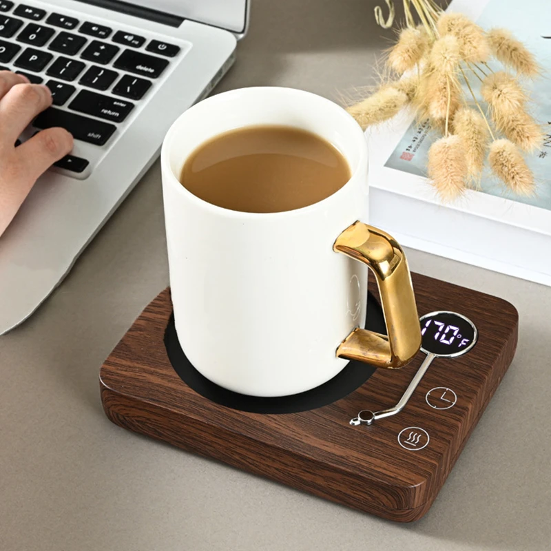 

Smart Coffee Mug Warmer Electric Heating Coaster for Milk Tea Water 3 Temperature Setting Timing-off Cup Heater Keep Drinks Warm